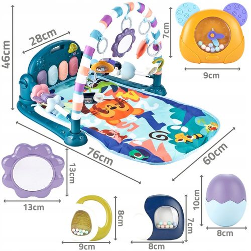 MATA EDUKACYJNA Z PIANINKIEM GRZECHOTKI GRYZAKI DLA NIEMOWLĄT DZIECI na Arena.pl