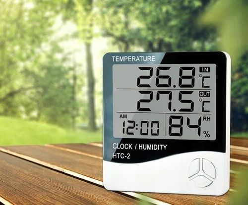 HIGROMETR TERMOMETR BEZPRZEWODOWA STACJA POGODY Z SONDĄ CZUJNIK ZEGAR na Arena.pl