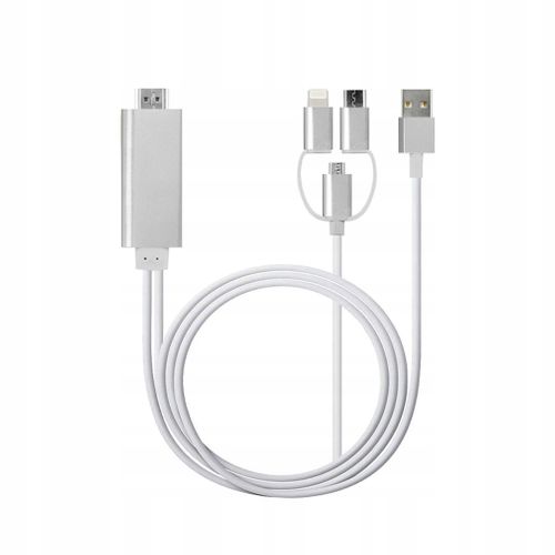 ADAPTER COMBO MICRO USB, TYP C, 8-PIN do HDMI 3W1 na Arena.pl