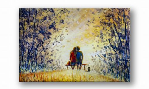 OBRAZ NA PŁÓTNIE PROSTOKĄTNY - Zakochani na Arena.pl