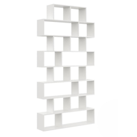 Regał otwarty, ścienny, biblioteczka, KADO, 124x18x240, biały | TYLETEGOTU