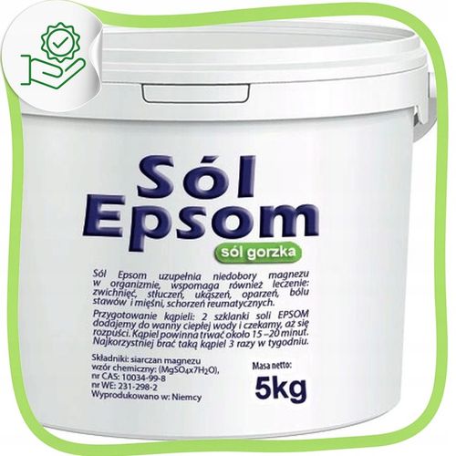 Sól gorzka Epsom rzymska siarczan magnezu do kąpieli relaks detoks 5kg na Arena.pl