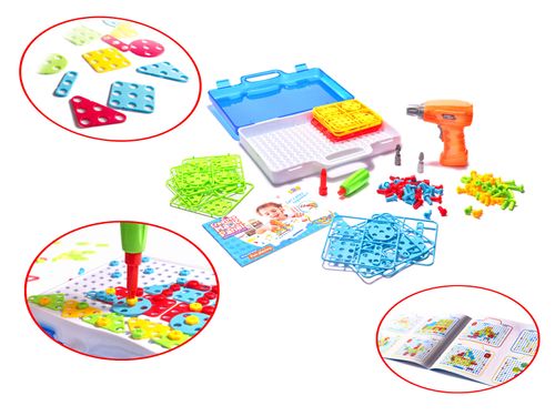 PUZZLE KLOCKI W WALIZCE + WKRĘTARKA 151 ELEMENTÓW HIT! na Arena.pl