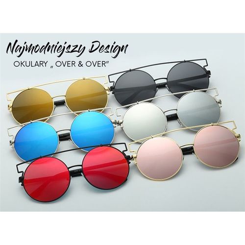 okulary lustrzane over&amp;over - czarne z czarnymi oprawkami ok83wz2 na Arena.pl
