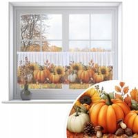 ZAZDROSTKA GOTOWA FIRANA JESIENNA 150x50 CM Z WOALU DYNIE JESIEŃ DYNIA