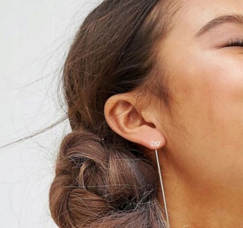 KOLCZYKI SREBRNE 925 WISZĄCE NA PREZENT DŁUGIE PRZEWLEKANE NIESKOŃCZONOŚĆ na Arena.pl