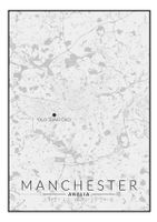 Manchester, OldTrafford mapa czarno biała - plakat 50x70 cm