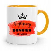 Dla Bankiera Kubek Żółty Na Prezent Na Urodziny Z Nadrukiem Ze Zdjęciem