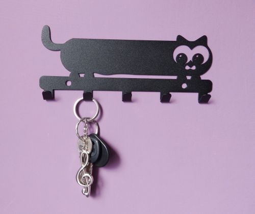 Metalowy wieszak ścienny na ręczniki ubrania klucze loft KOTEK biały na Arena.pl