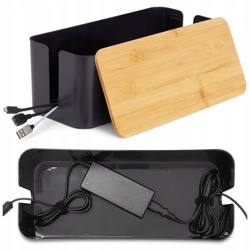 ORGANIZER NA KABLE POJEMNIK PUDEŁKO NA LISTWY KABLI PRZEWODY BOX DREWNO L na Arena.pl