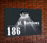 TABLICZKA ADRESOWA oświetlona led numer domu aluminiowa ANTRACYT dibond