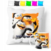 ZESTAW: KUBEK + POSZEWKA - PINGWINY - PREZENT WIELE WZORÓW + IMIĘ