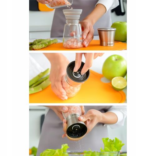 Deiss PRO Zestaw młynków do pieprzu i soli, 2 ręczne młynki i mały lejek na Arena.pl