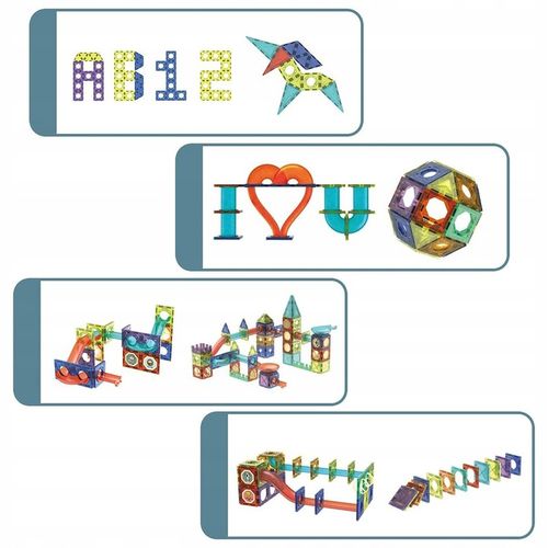 ZESTAW KREATYWNY KLOCKI MAGNETYCZNE DO BUDOWY DOMKÓW ZAMKÓW I ZWIERZĄT na Arena.pl