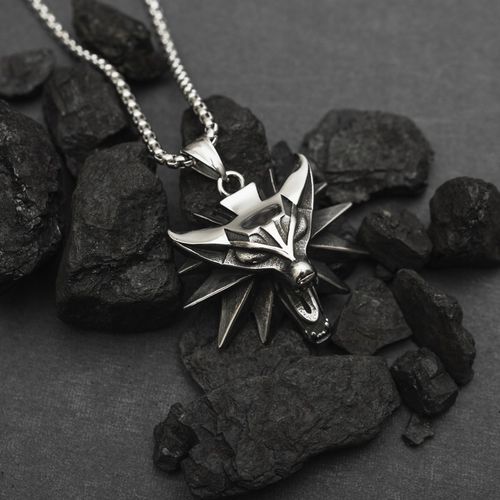 NASZYJNIK MEDALION WIEDŹMIN WILK WITCHER DZIKI GON 3 STAL CHIRURGICZNA 316L na Arena.pl