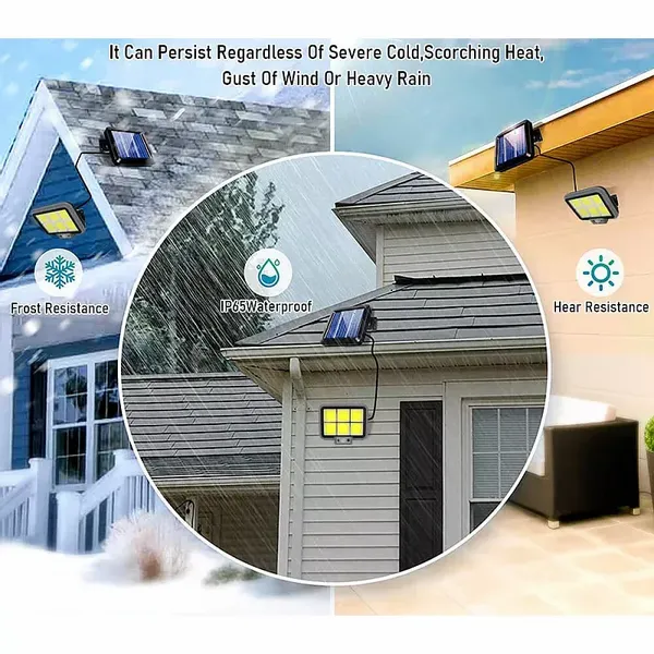 Duży Halogen Solarny Hs-8022 Pilot, Czujnik Ruchu I Zmierzchu 40W 6Cob zdjęcie 10