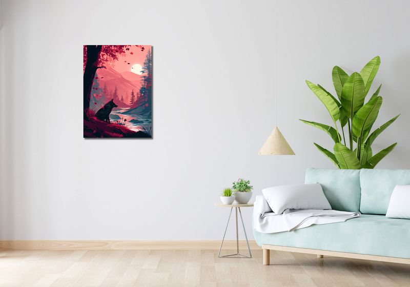 Obraz 50x70cm Wilk Przy Brzegu Lasu zdjęcie 2