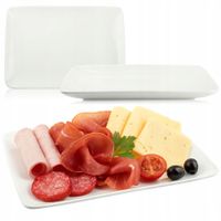 PORCELANOWY PÓŁMISEK PROSTOKĄTNY 30X21CM NA PRZEKĄSKI PRZYSTAWKI DESERY