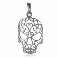 ELEGANCKI SREBRNY WISIOREK AŻUROWA CZASZKA CZACHA SKULL AŻUR SREBRO 925