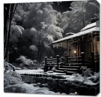 Obraz 70x70cm Tradycyjna Japońska Chatka