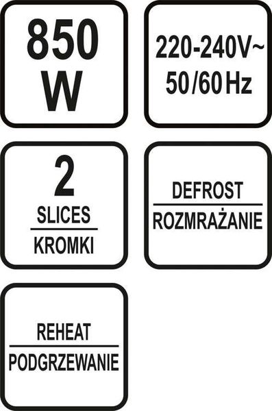 TOSTER 700-850W CZARNY - W-67500 zdjęcie 4