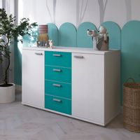 Matowa komoda R2 120 cm z szufladami turkusowa