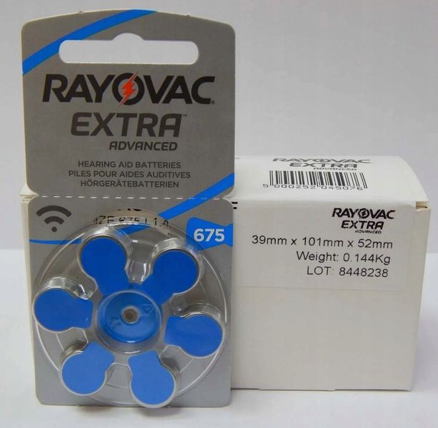 30x Baterie słuchowe RAYOVAC EXTRA 675 PR44 zdjęcie 5