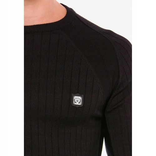 CIPO BAXX SWETER W PRĄŻKI BLACK BASIC GŁADKI~XXL na Arena.pl
