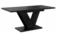 Stół rozkładany kuchenny lub salon 120 -160 cm Czarny Marmur + połysk DUNAI