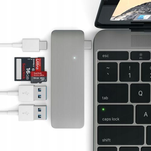 Hub USB Satechi Passthrough Hub (USB-C, 2x USB-A, micro/SD) (space gray) na Arena.pl
