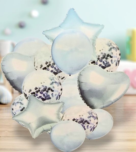 BALONY NA URODZINY ZESTAW BALONÓW MIX 14 SZT ŚLUB PARTY zdjęcie 4