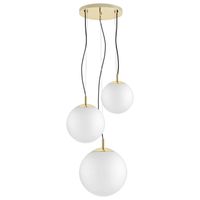 Wisząca LAMPA skandynawska ALUR 10730305 Kaspa kulista OPRAWA szklany ZWIS hygge kule balls złote białe