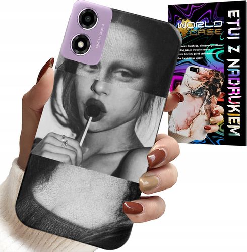 ETUI DO MOTOROLA MOTO E14 - MONA LISA Z LIZAKIEM MODNE WZORY CASE na Arena.pl