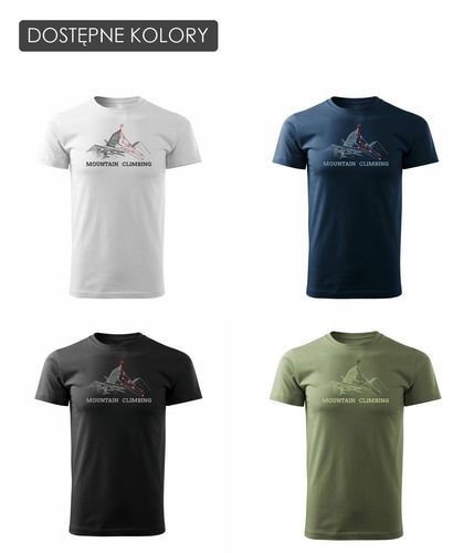 Koszulka z górami w góry wspinaczka climbing męska granatowa REGULAR L na Arena.pl