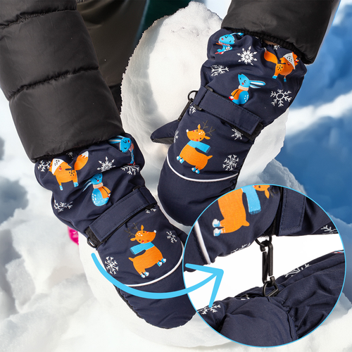 Rękawiczki Zimowe Jednopalczaste Granatowe Narciarskie Wodoodporne Rękawice na Arena.pl