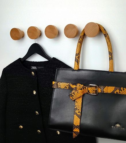 Drewniany Wieszak na Ścianę 5,5 cm Ubrania Ręczniki do Przedpokoju Hol 60mm na Arena.pl