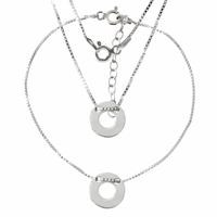 SREBRNY KOMPLET CELEBRYTKI KÓŁECZKA Z DZIURKĄ PRÓBA SREBRA 925 OKRĄG