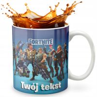 KUBEK 330ml GRAFIKA PREZENT ŚWIĘTA WZÓR - GRA BATTLE ROYALE FORTNITE + IMIĘ