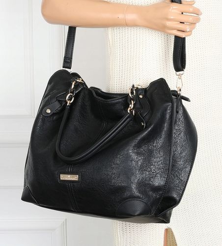 Torebka Damska Worek shopper włoska marka CHARRO A4 pojemna CH7720 Czarna na Arena.pl