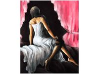 40X50CM PIĘKNA DZIEWCZYNA CZERWIENI OBRAZ