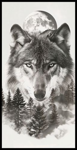 Plakat 50x100cm Wilczy Duch Lasu na Arena.pl