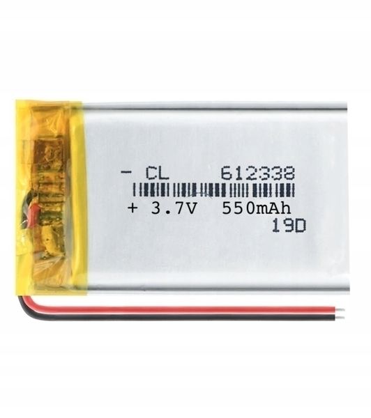 Akumulator Li-Poly 550mAh 3.7V 612338 zdjęcie 1