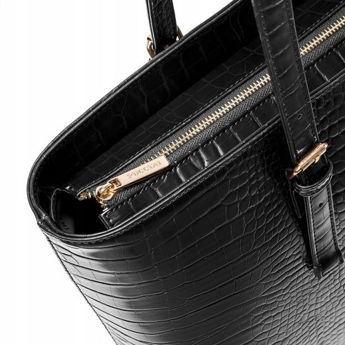 Torebka Damska Shopper Na Ramię PUCCINI Duża Mieści A4 Czarna BML054D-1 na Arena.pl