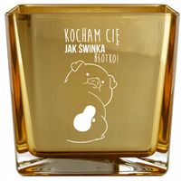 WAZON dekoracja Kocham Cię z grawerem ZŁOTO SREBRO