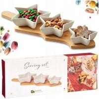 ZESTAW MISECZEK NA PRZEKĄSKI SOSY DIPY SALATERKI KOMPLET PORCELANOWY 4EL