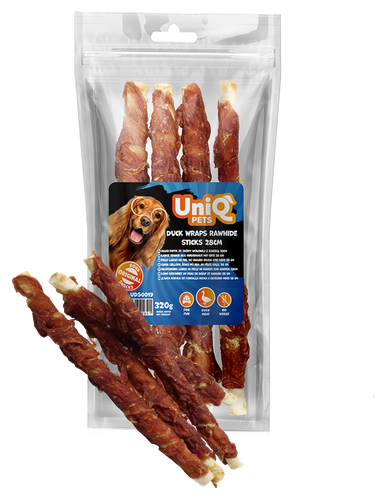 Przysmak dla psa z kaczki 320g Przekąska ze skóry wołowej z kaczką na Arena.pl