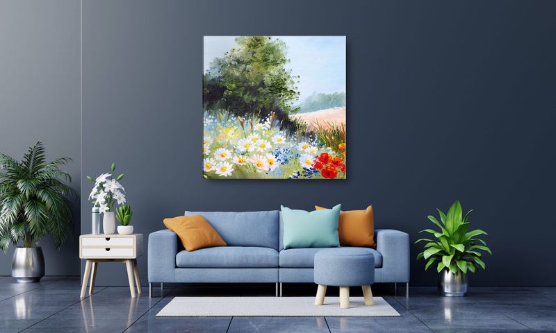 OBRAZ NA PŁÓTNIE 083 Polana 50x50cm zdjęcie 4