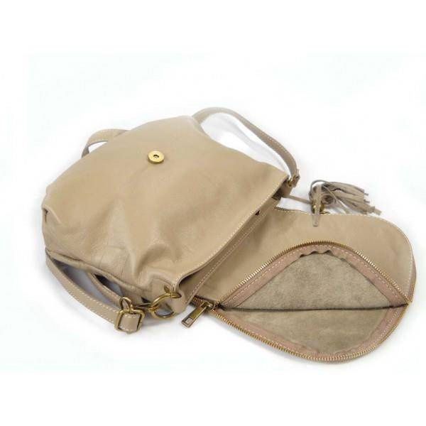 TOREBKI SKÓRZANE LISTONOSZKI a5 VERA PELLE BEŻOWA VP1017T zdjęcie 4