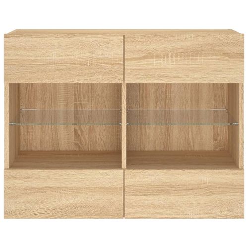 Ścienna szafka TV z LED, dąb sonoma, 78,5x30x60,5 cm na Arena.pl