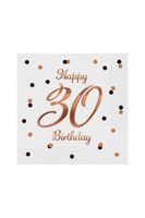 SERWETKI B&C HAPPY 30 BIRTHDAY BIAŁE 33X33CM GODAN